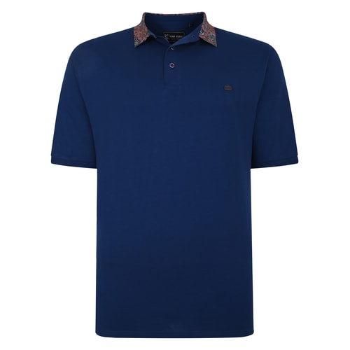 KAM Jersey-Polo mit Blumenkragen Blau